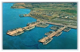 Aerial View US Navy Pier Newport Rhode Island RI UNP Chrome Postcard R13 - £9.28 GBP