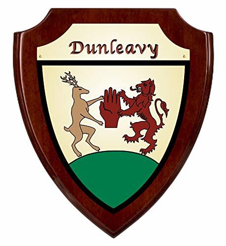 Dunleavy Irish Coat of Arms Shield Plaque - Rosewood Finish