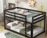 Twin Floor Bunk Bed, Twin Over Twin, Espresso - $510.99