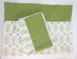 Cannon Cameo Floral Toile Green Cotton Percale 2-PC Standard Pillowcase Pair - $36.00