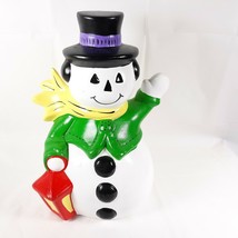 Snowman Vintage Creepy Face Ceramic Christmas Decor - £20.43 GBP
