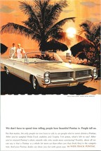 Vintage 1964 Pontiac Wide-Track Bonneville Convertible At Beach Advertis... - $6.49