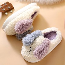 Winter Warm Slippers Women Dog Non-slip Plush Cotton Shoes Memory Foam High Heel - £20.65 GBP