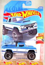 2020 Hot Wheels #152 Hot Trucks 7/10 &#39;70 DODGE POWER WAGON Blue/White w/Gray Rim - £6.48 GBP