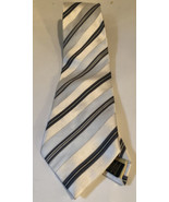Donald J Trump Men’s Tie Signature Collection Black And White Stripe - £15.85 GBP
