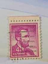 US Stamp Abraham Lincoln 4c Used Bar Cancel 1058 - £0.70 GBP