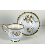 Paragon Tea Cup and Saucer BLUE Golden Glory Gold Flowers Sweet Peas Eng... - £27.45 GBP