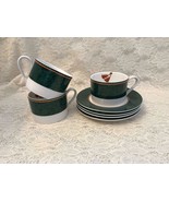 Set of 3 Holiday Abundance Cups &amp; Saucers Hallmark Home Collection by Sa... - £29.45 GBP