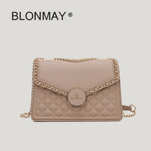 High-Grade French Rhombus Square Pouch WoMens Three-Layer Design Chain Crossbody - £42.31 GBP