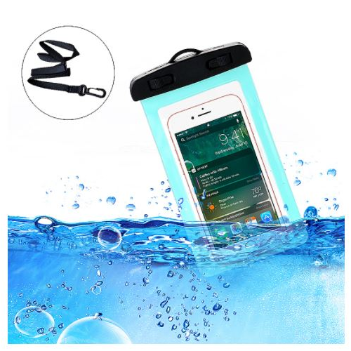 6inch Universal Imperméable Pochette Sous Étuis Téléphone Sac Housse - Bleu - $5.88