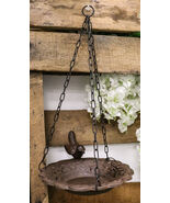 Cast Iron Whimsical Bluebird On Victorian Dish Hanging Garden Bird Bath ... - $526.97 MXN