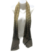 Nafnaf Womens Scarf Brown Ombre Color Gradient Sheer Striped Pattern Rec... - £10.49 GBP