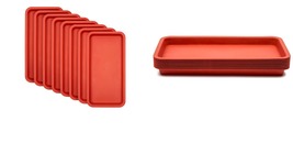 Plastic Plant Drip Trays, Red Saucers for Pots, Outdoors, Indoors, 6.5x12&quot; 8 Pk  - £31.96 GBP