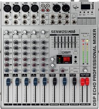 6-Channel All-Metal Panel Audio Mixer, Bt Usb Pc Recording Input, 16 Dsp, Mx-6 - £142.81 GBP