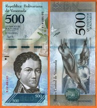 VENEZUELA  2017 UNC 500 Bolivares Banknote Paper Money Bill  P- 94b - £0.79 GBP