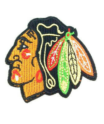 Primary image for VINTAGE NHL CHICAGO BLACKHAWKS CHIEF IRON ON PATCH 2.5" X 3" SEW MASCOT LOGO