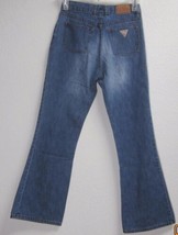 GUESS Womens FLARE LEG MEDIUM BLUE JEANS (12) L27 AUTHENTIC WHISKERS 100... - £17.53 GBP