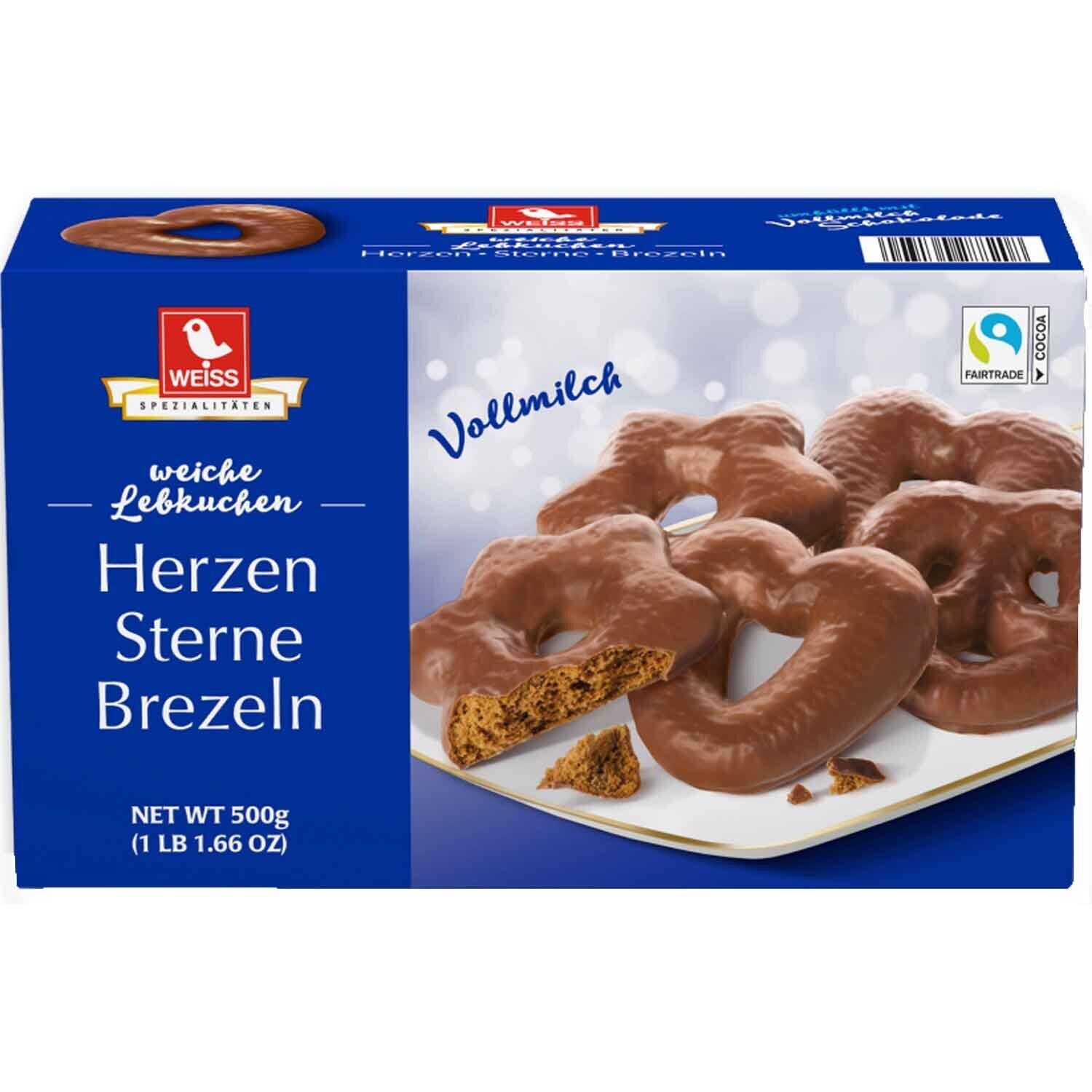WEISS gingerbread cookies in MILK chocolate XL 500g FREE SHIP-DAMAGED BOX