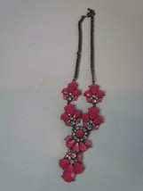 Pink Stones and Rhinestones on a Silver Colored Chain Claw Closure with ... - £10.45 GBP