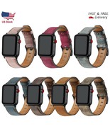 Leather Strap For Apple Watch Band 44mm 42mm 40mm 38mm Vintage Luxury Wa... - $19.99