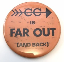 Cross Country is FAR OUT and Back Button Pin 3.5&quot; Orange &amp; Black - £7.07 GBP