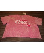 WOMEN&#39;S TEEN COCA-COLA CHERRY COKE Pink TIE-DYE Skimmer T-shirt MEDIUM NEW - $27.08 CAD