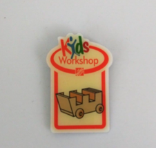 Home Depot Kids Workshop Wooden Wagon Car Lapel Hat Pin - £4.93 GBP