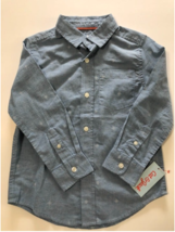 Cat &amp; Jack Boys Blue Embroidered Long Sleeve Button Up Shirt Size: XS (4/5) - $12.00