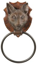 Towel Ring Rack Rustic Fox Head Hand Painted Resin Made in USA OK Casting - £207.03 GBP