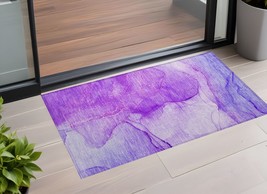2&#39; X 3&#39; Purple Abstract Washable Non Skid Indoor Outdoor Area Rug - $1,136.07 MXN