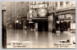 Pittsburgh PA 1936 Flood Pitt Theatre 7th &amp; Penn Ave Feigley Photo Postcard Y23 - £12.54 GBP