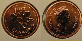 1952 2002 P Canada One Cent Penny Specimen Proof - $3.72