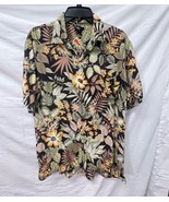 Squish Wear Black Floral Tropical Short Sleeve Shirt Large - $20.56 CAD