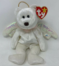 ty Beanie Baby Halo Vintage 1998 White Angel Wings Bear Brown Nose ~ Rare - $28.49