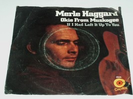 Merle Haggard Okie From Muskogee 45 Rpm Record Picture Sleeve Capitol Label - £9.58 GBP