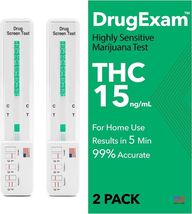 2 Pack - DrugExam Made in USA Most Sensitive Marijuana THC 15 ng/mL Sing... - £11.93 GBP