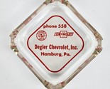 Early Chevrolet Oldsmobile dealership glass ashtray Degler Hamburg, PA 3... - $49.49