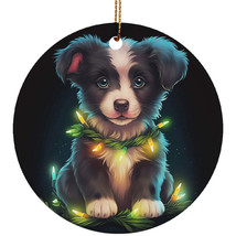 Funny Border Collie Pet Dog Christmas 2024 Ornament Ceramic Xmas Gift Tr... - $15.79