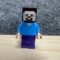 LEGO Minecraft Steve Minifigure min009 Blue Shirt Purple Pants New - $17.43