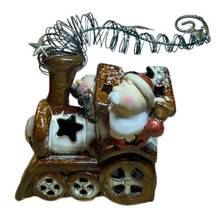 Vintage Rare Santa And Snowman In Train Figurine - £39.75 GBP