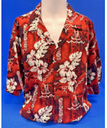 Punahou Apparel Hawaiian Shirt - 3XL/4XL - Red, Cream - $16.82