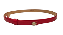 VERSACE Medusa Red Patent Leather Skinny Belt - Never Worn - 90/36 - $323.99