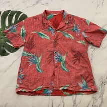 Mens Vintage Hawaiian Shirt Size XL Red Green Tropical Aloha Tiki Coconu... - £17.10 GBP