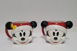 NEW RARE Williams Sonoma Disney Mickey And Minnie Mouse Figural Christmas Mugs 2 - £71.92 GBP