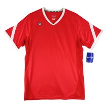NWT Champion Performance Men&#39;s L Red White Athletic V-Neck Mesh Side T-Shirt Top - £19.33 GBP