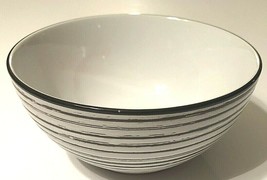 Pfaltzgraff Bryson Contemporary White Black Edging Ceramic 6&quot; Cereal Soup Bowl  - £8.24 GBP