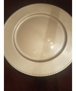 Set of 6 Silver Color 13&quot; Charger Plates W Beaded Edge-Brand New-SHIPS N... - $49.38