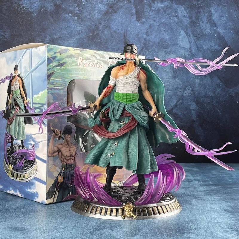 New One Piece Anime Figure Bath Blood Roronoa Zoro PVC 21cm Action ...