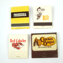 4 Vintage Matchbooks Ponderosa, Frischs Big Boy, Red Lobster &amp; Cracker Barrel - £16.02 GBP