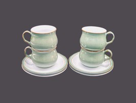 Four Denby Regency Green stoneware cup and saucer sets made in England. - £90.16 GBP